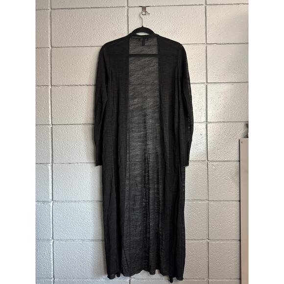 Women's Eileen Fisher Organic Linen Crepe Duster Cardigan Straight Fit size XS - Picture 5 of 7